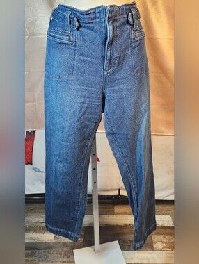 We The Free Free To Roam Cropped Wide Leg Jeans Size 30 Seven Seas